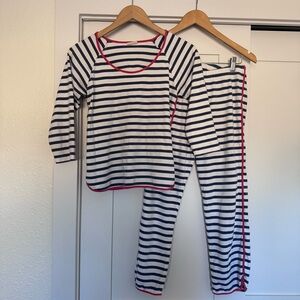 LAKE Navy and Pink Striped Pajama Set